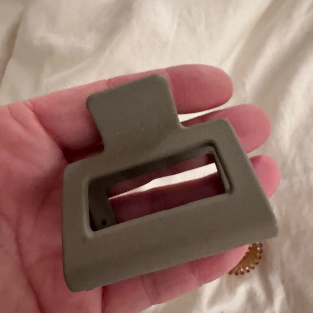 Anthropologie Gray Hair Clip and Brown Hair Ties Set